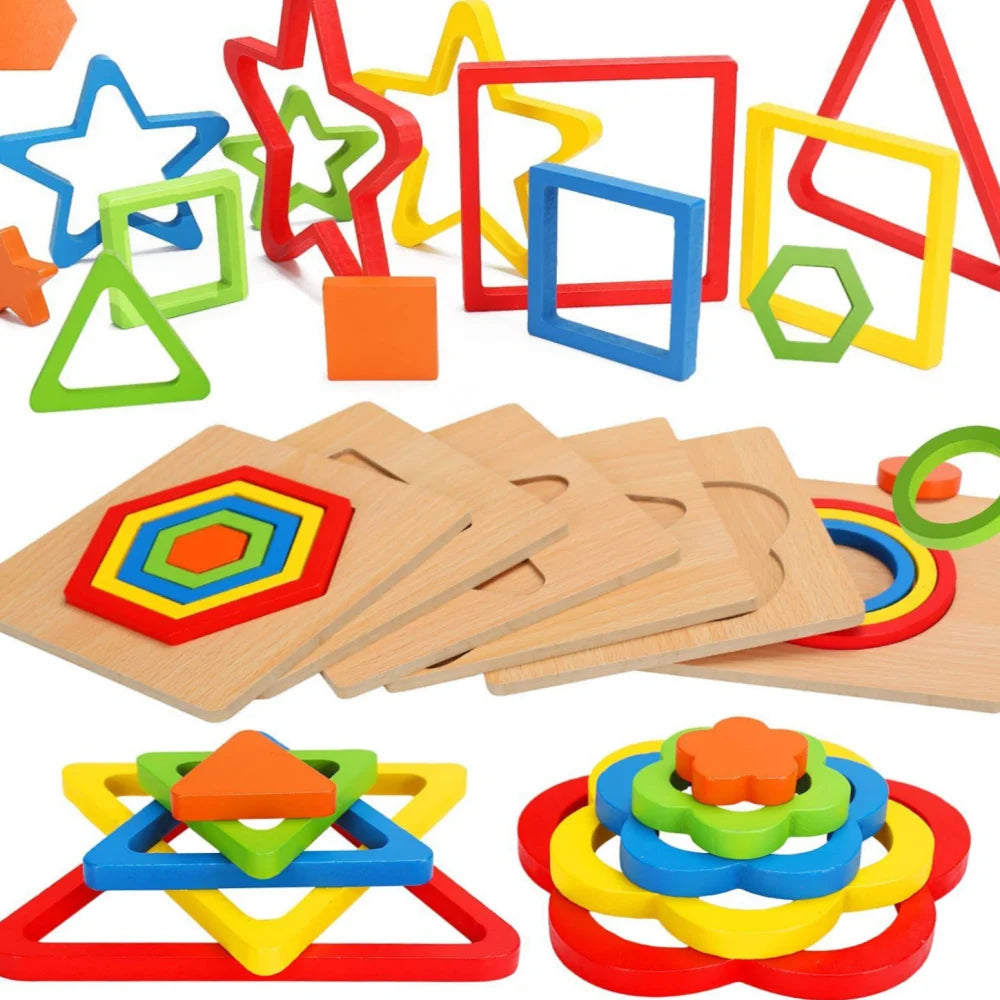 Montessori10-PieceWoodenLayeredPuzzleSet-GeometricLearningToy_5