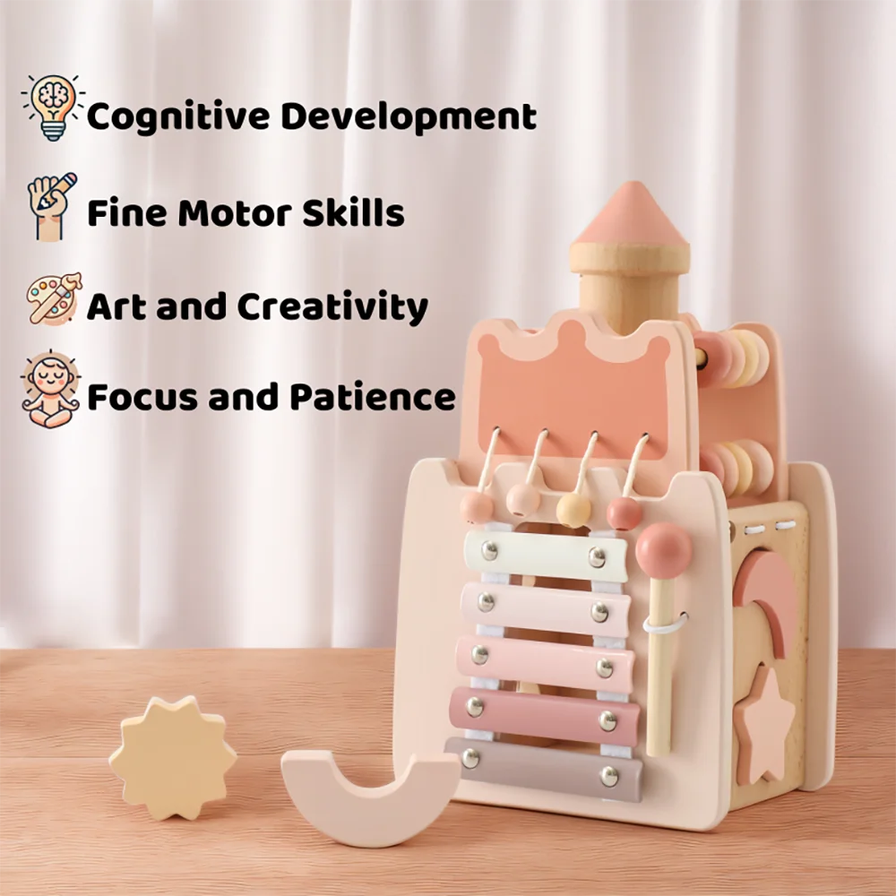 MontessoriSTEMMultifunctional Wooden Toy Castle2