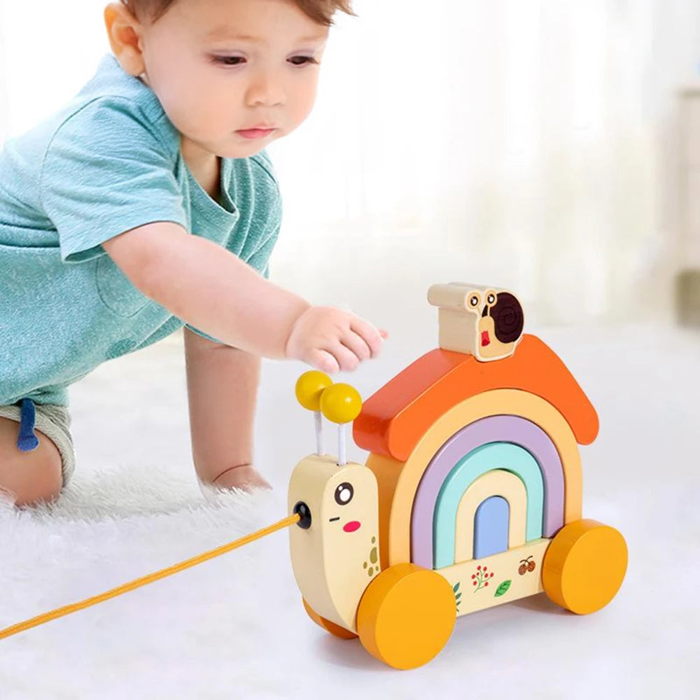 MontessoriWoodenSnailPullToywithRainbowStackerBlocks_4