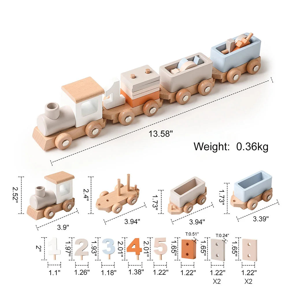 MontessoristemWooden Train Set birthday gift2